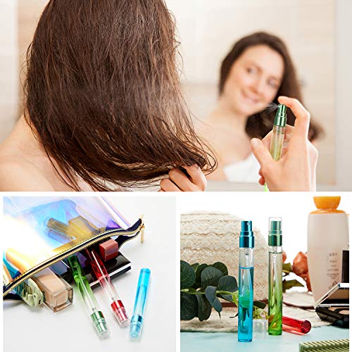 18 Pieces Mini Perfume Spray Bottles 10 Ml Colorful Glass Fine Mist Sprayer Empty Spray Bottles Refillable Container Perfume Ato